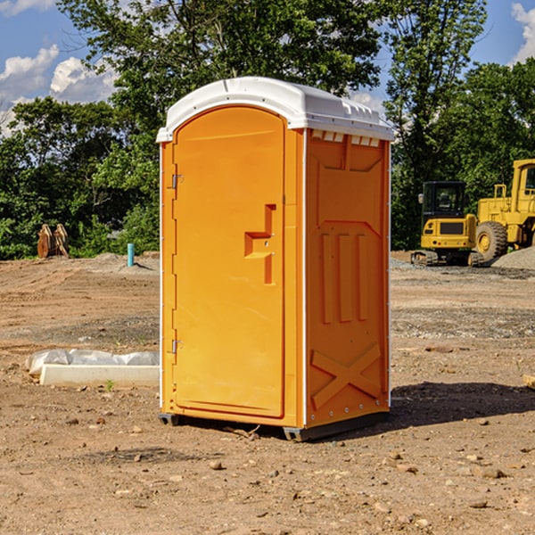 how often are the porta potties cleaned and serviced during a rental period in Herrick Center